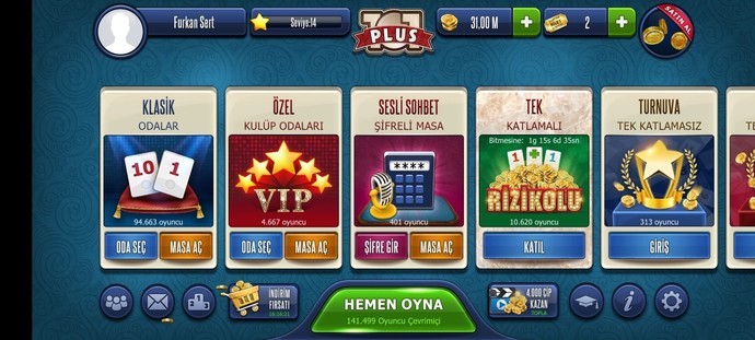 101 Okey oynayan var mı?