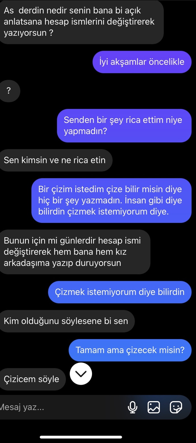 Ünlü şarkıcının kardeşine yazdım?