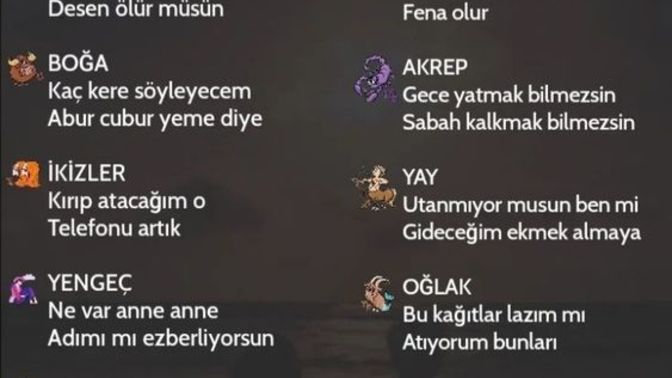 Burçların en çok yediği Anne azarları nelerdir :D?