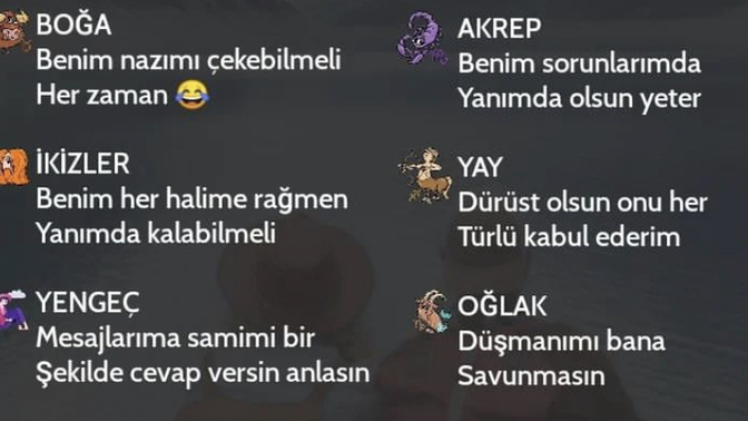 Burçların bir kankada aradığı özellik nedir?