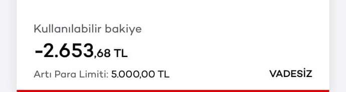 Bakiyenizde kaç tl var?