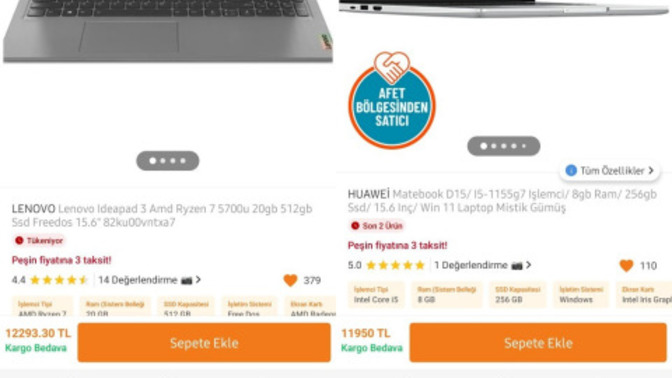 Özelliklerine bakarak siz hangi bilgisayarı tercih edersiniz?