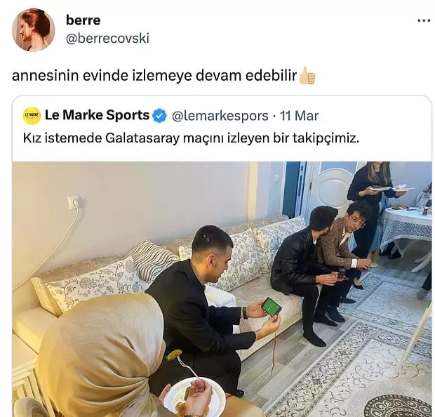 Kız istemede maç izleyen erkeği sadece annesi mi sever?