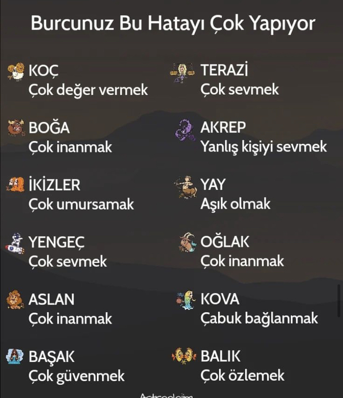 Burcunuz en çok hangi hatayı yapıyor?