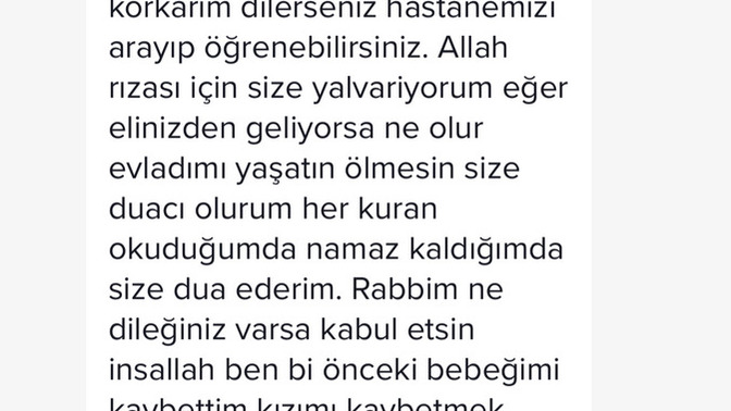 Bebeği için 2.300 TL istiyor, yalan olma ihtimali var mı?