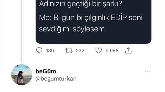İsminizin geçtiği bir sarki var mı?
