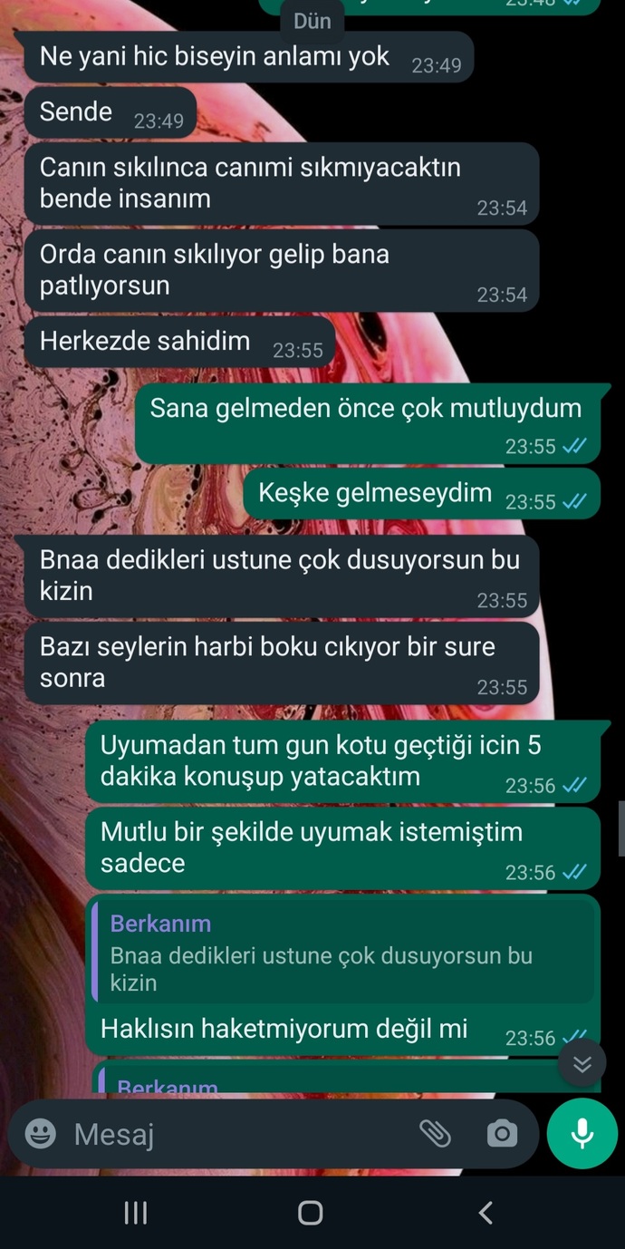 3 buçuk yıllık sevgilim artık böyle yazmaya başladı?