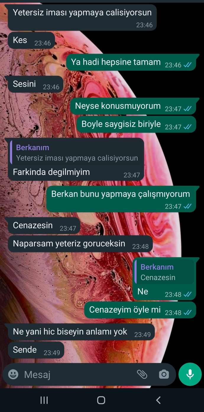 3 buçuk yıllık sevgilim artık böyle yazmaya başladı?