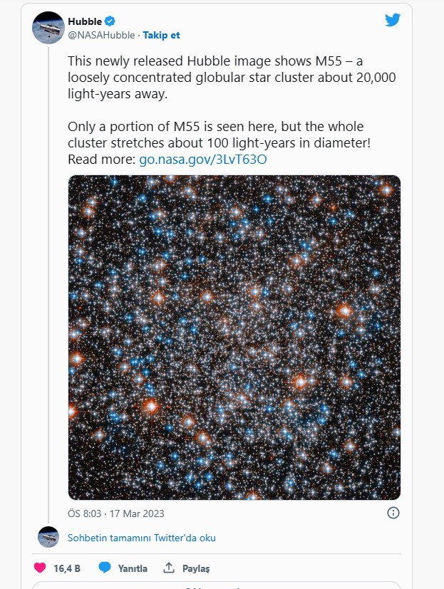 NASA M55 yıldız kümesi