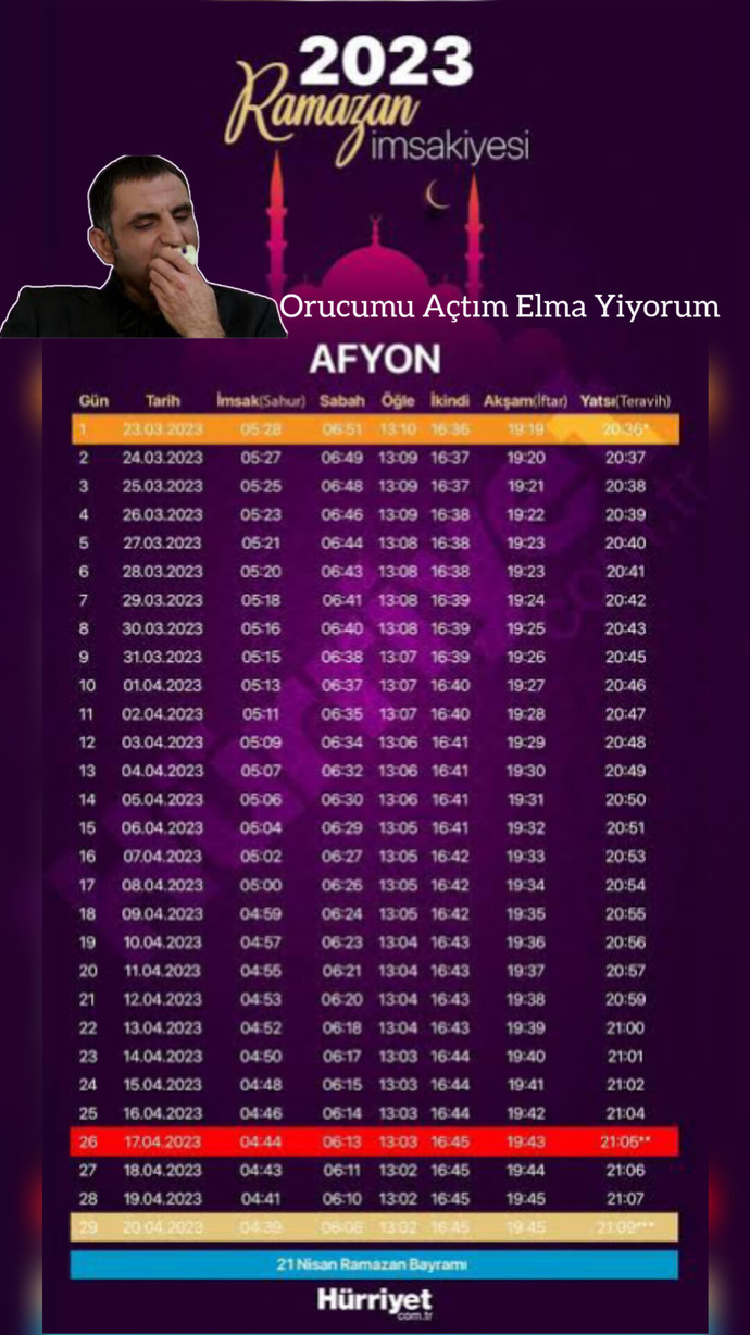Nerdeee eski Ramazanlar! 🥁 Ramazan imsakiyeniz hazır mı KScanlar?