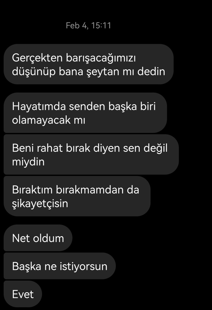 Eski sevgilimin bana son mesajları sizce caz mı geçmiş?