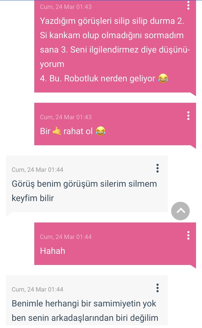 Daha önce Sülük gibi yapışan biri mesaj attım diye aşık olduğumu zanettmiş bu vizyonsuzluk değil mi?