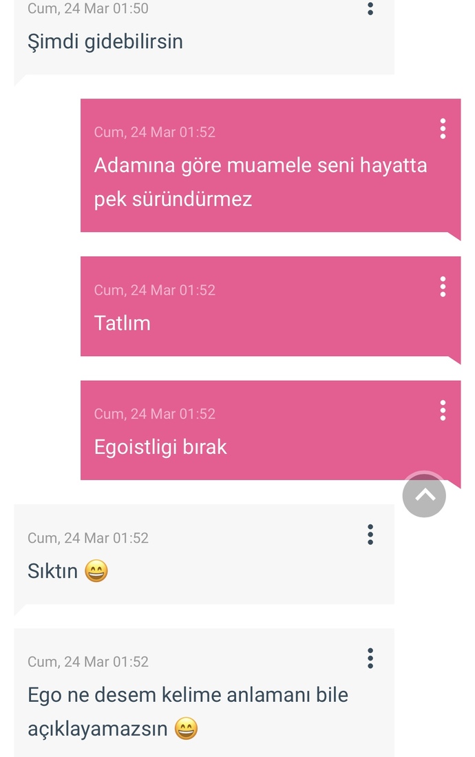Daha önce Sülük gibi yapışan biri mesaj attım diye aşık olduğumu zanettmiş bu vizyonsuzluk değil mi?