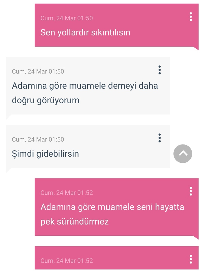 Daha önce Sülük gibi yapışan biri mesaj attım diye aşık olduğumu zanettmiş bu vizyonsuzluk değil mi?
