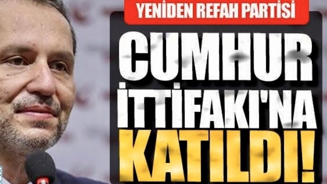 Son dakika haberlerine göre, Yeniden Refah Partisi Cumhur İttifakı'na katıldı. Bu son gelişme seçimin sonucunu nasıl etkiler?
