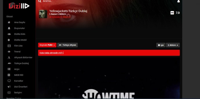 Korsan bir siteden girildiğin de aynı dizi sorunsuz izleniyor