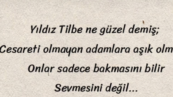 Siz hiç cesareti olmayan birine aşık oldunuz mu?