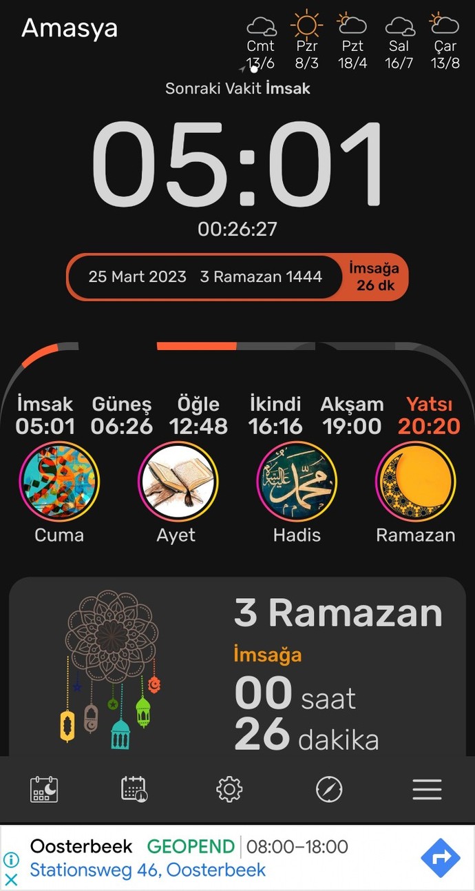 Oruç tutmaya niyet ettiniz mi ve imsak vaktine ne kadar kaldı?