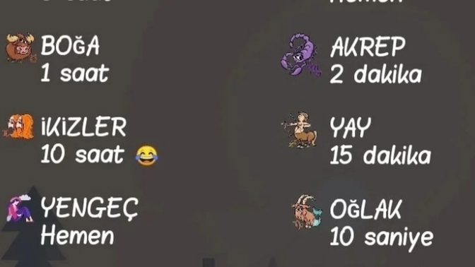 Burçlar mesajlara ne kadar sürede cevap veriyor?