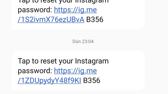 Facebootan gelen Instagram şifreni yenile mesajını nasıl almam?