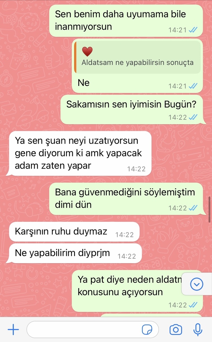 3 senedir beraberiz sevgilimle daha dün tartıstık erkenden yatıyorum diye 8-9 gibi bana gücenmedigini dusunuyorum bi bakar mısınız?