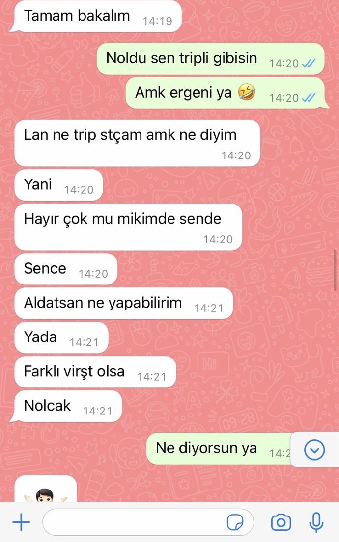 3 senedir beraberiz sevgilimle daha dün tartıstık erkenden yatıyorum diye 8-9 gibi bana gücenmedigini dusunuyorum bi bakar mısınız?