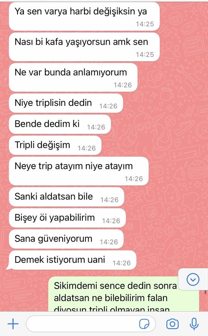 3 senedir beraberiz sevgilimle daha dün tartıstık erkenden yatıyorum diye 8-9 gibi bana gücenmedigini dusunuyorum bi bakar mısınız?