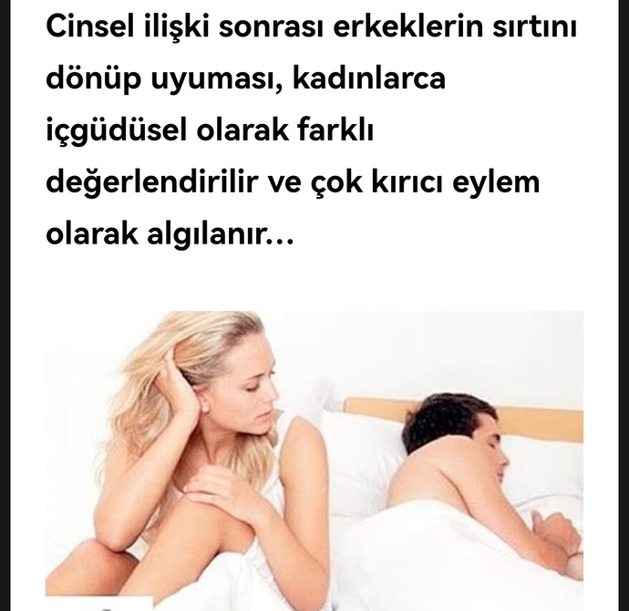 Erkekler, ilişki sonrası neden totonuzu dönüp uyuyorsunuz?