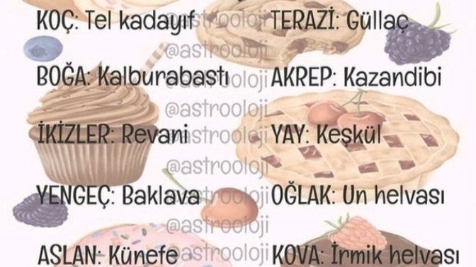 Burcuna göre sen hangi tatlısın?