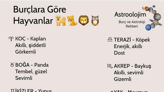 Burcuna göre hangi hayvansınız?