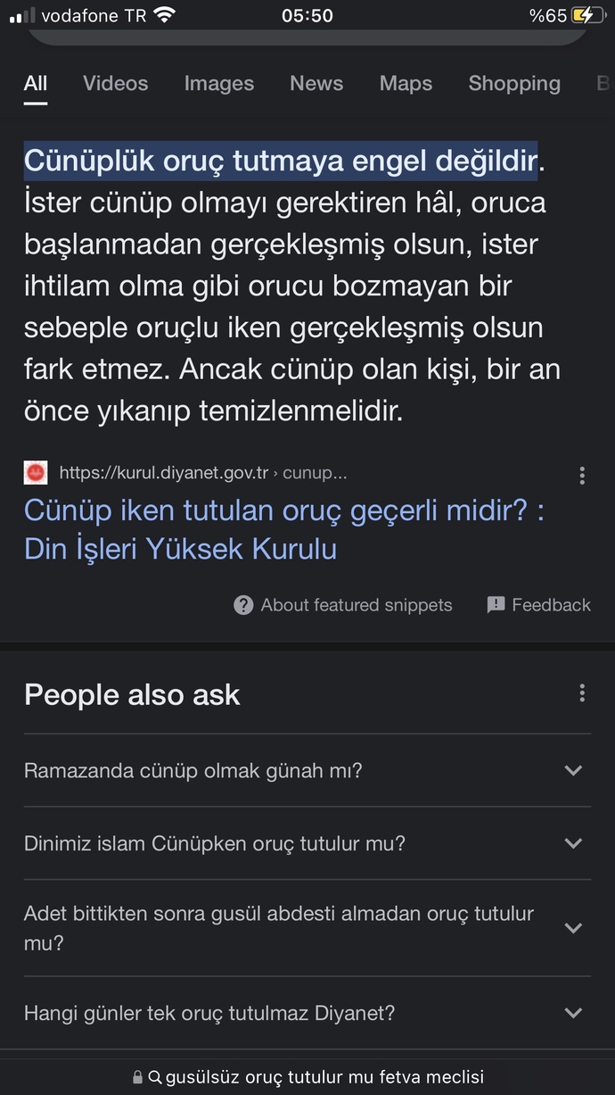 Gusulsuz oruç tutulur mu?