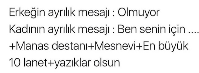 Ayrılık mesajını nasıl yazdınız?/size ayrılık mesajı nasıl geldi?