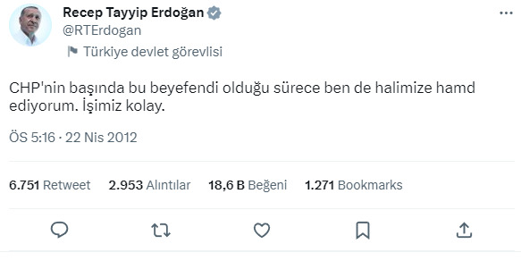 Erdoğan bile demiş değil mi?