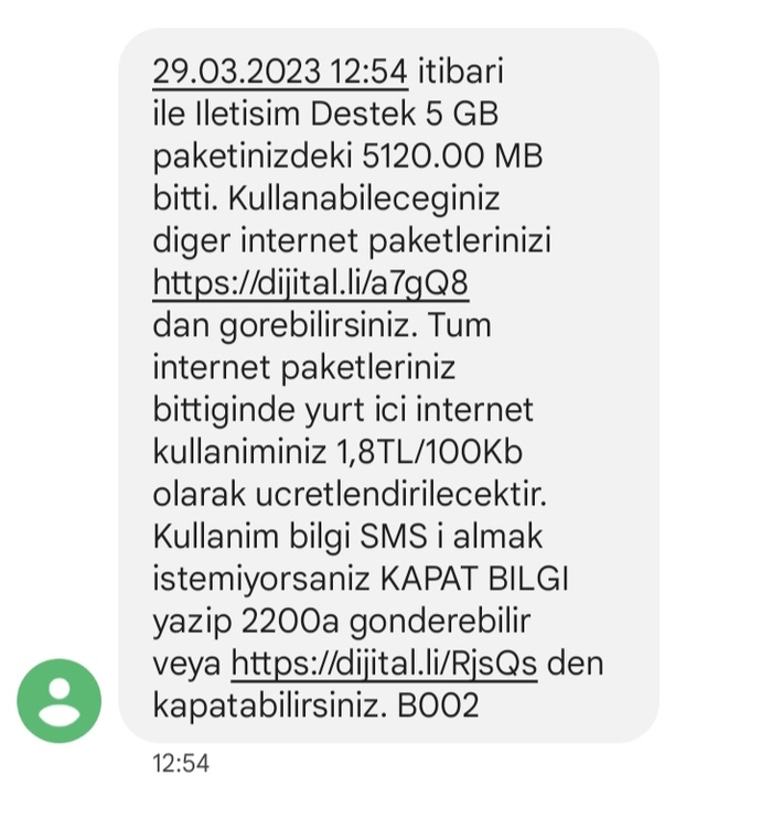 Turkcell sağolsun. 