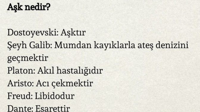 Size göre aşk nedir?