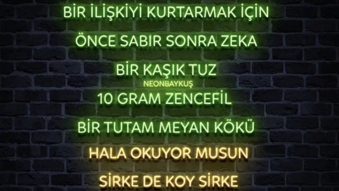 Bir ilişkiyi kurtarmak için nasıl bir reçete yazarsın😄?
