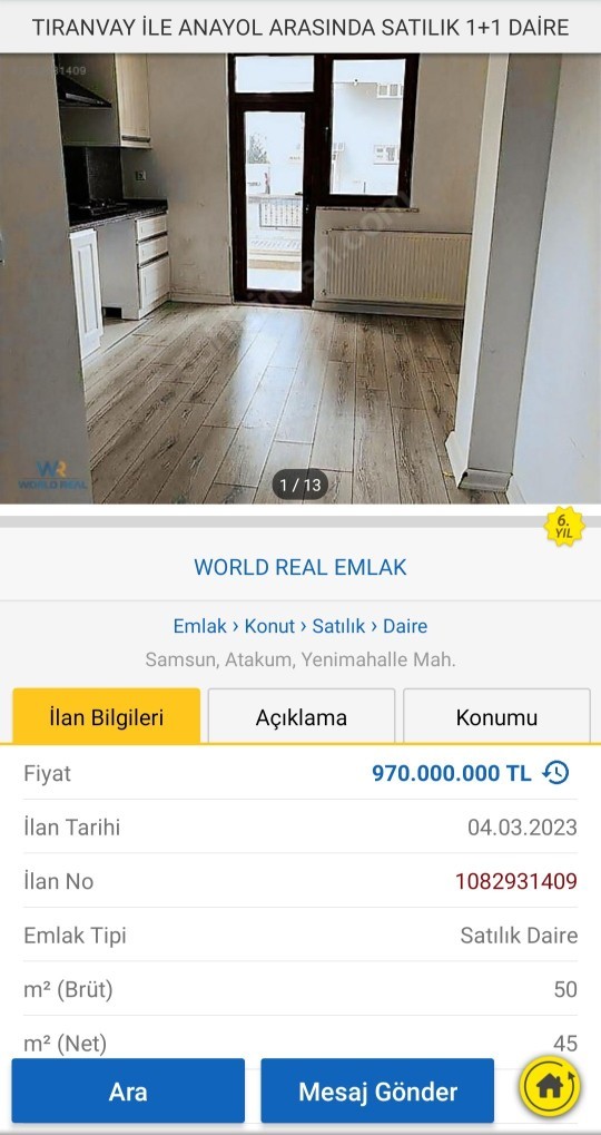 50 metrekare evin 970 milyon TL olması hakkında ne düşünüyorsunuz?