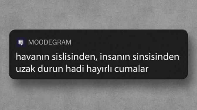 Bugün çok güzel değil mi ya?