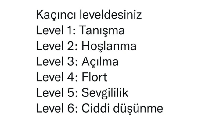 İlişkinizde kaçıncı seviyedesiniz?