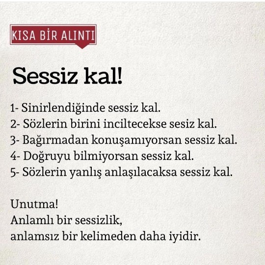 Sessiz kalabiliyor muyuz?