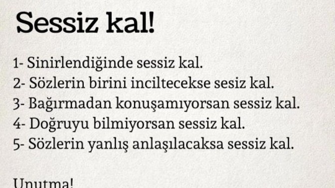 Sessiz kalabiliyor muyuz?