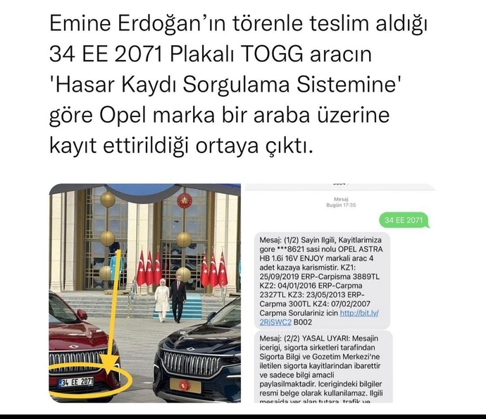 Recep Tayyip Erdoğan ve eşi, ilk TOGG araçlarını teslim almış. Sizin arabanız var mı?