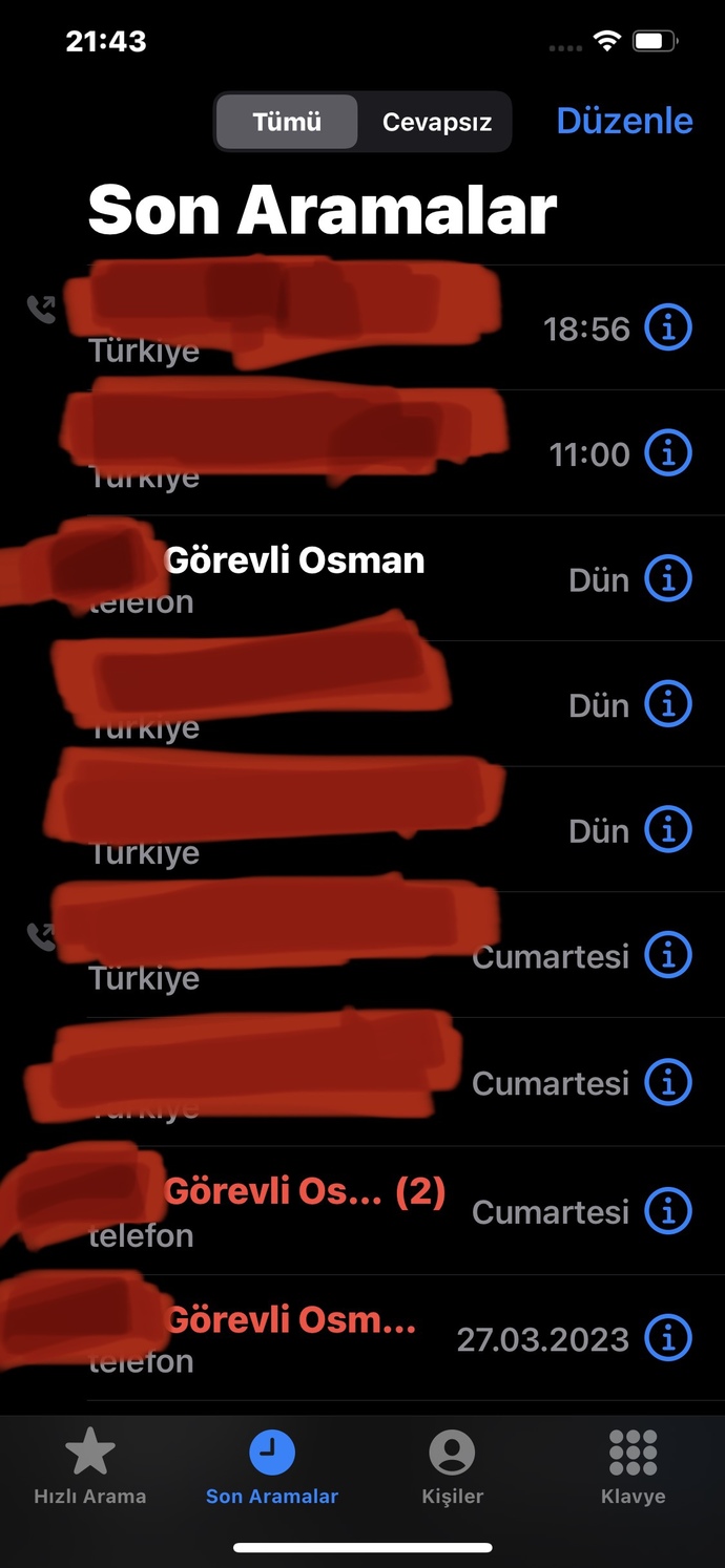 Arama geçmişini paylaşabilir misin 😌?