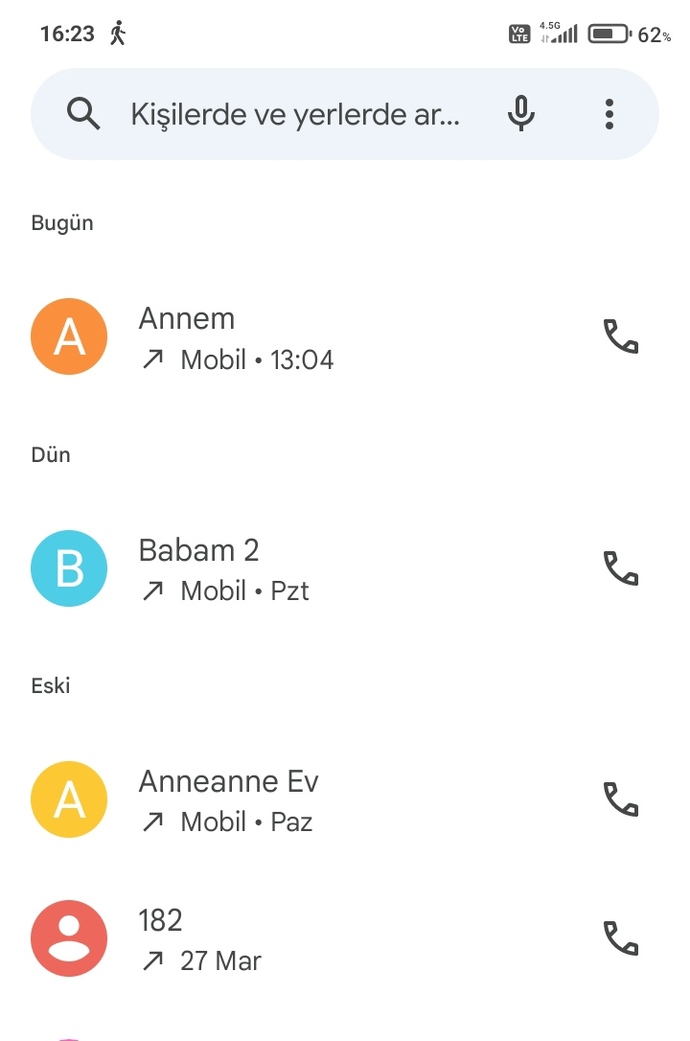 Arama geçmişini paylaşabilir misin 😌?