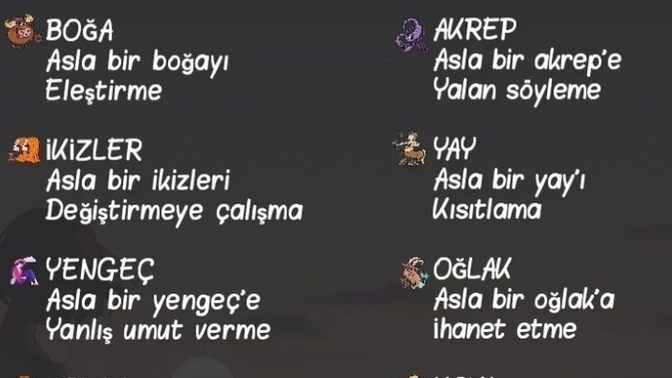 Burcuna göre sana asla ve asla yapılmaması gereken şey nedir?
