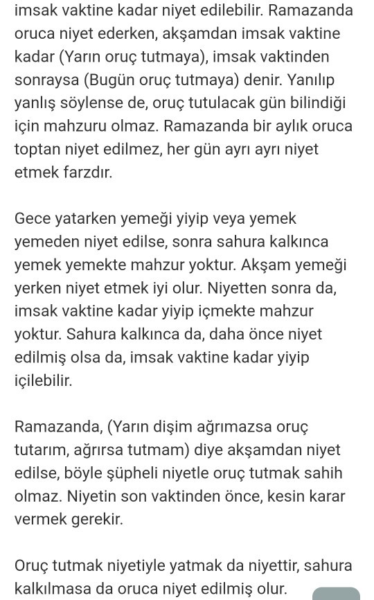 Oruca ne zaman ve nasıl niyet edilir?