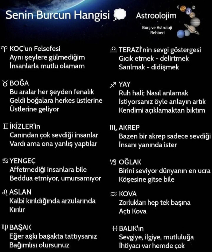 Senin burcu hangisi ne diyor?