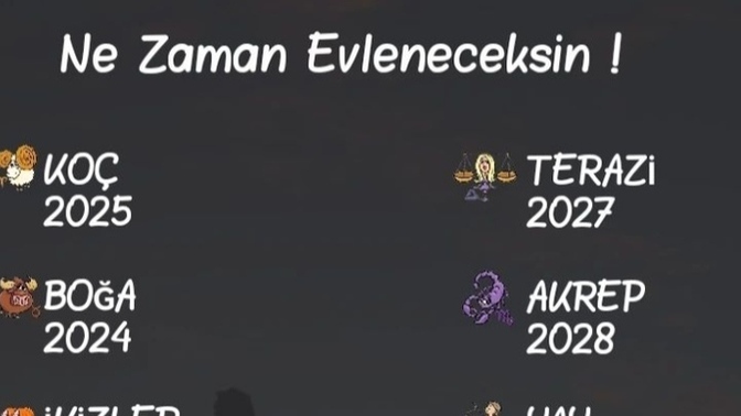 Burcuna göre ne zaman evlenecekmişsin 👰💍💒?