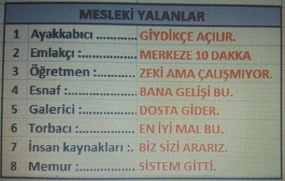 Bir esnaf yalanı söyler misiniz?