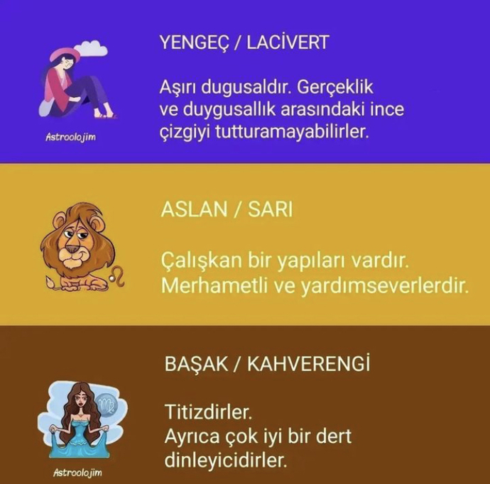 Burçların renkleri ve anlamları nelerdir?